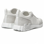 Bouncing Sneaker in White Suede and Technical Knit