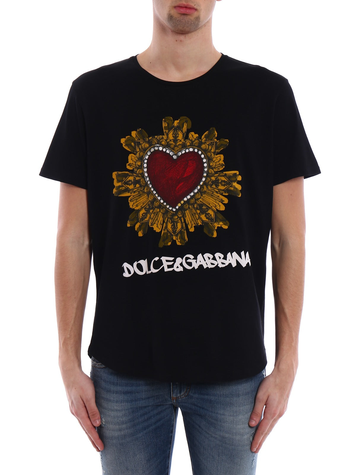 Heart Print Cotton T-Shirt
