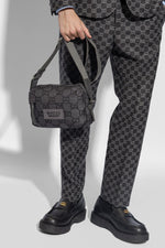 Grey Monogrammed Shoulder Bag