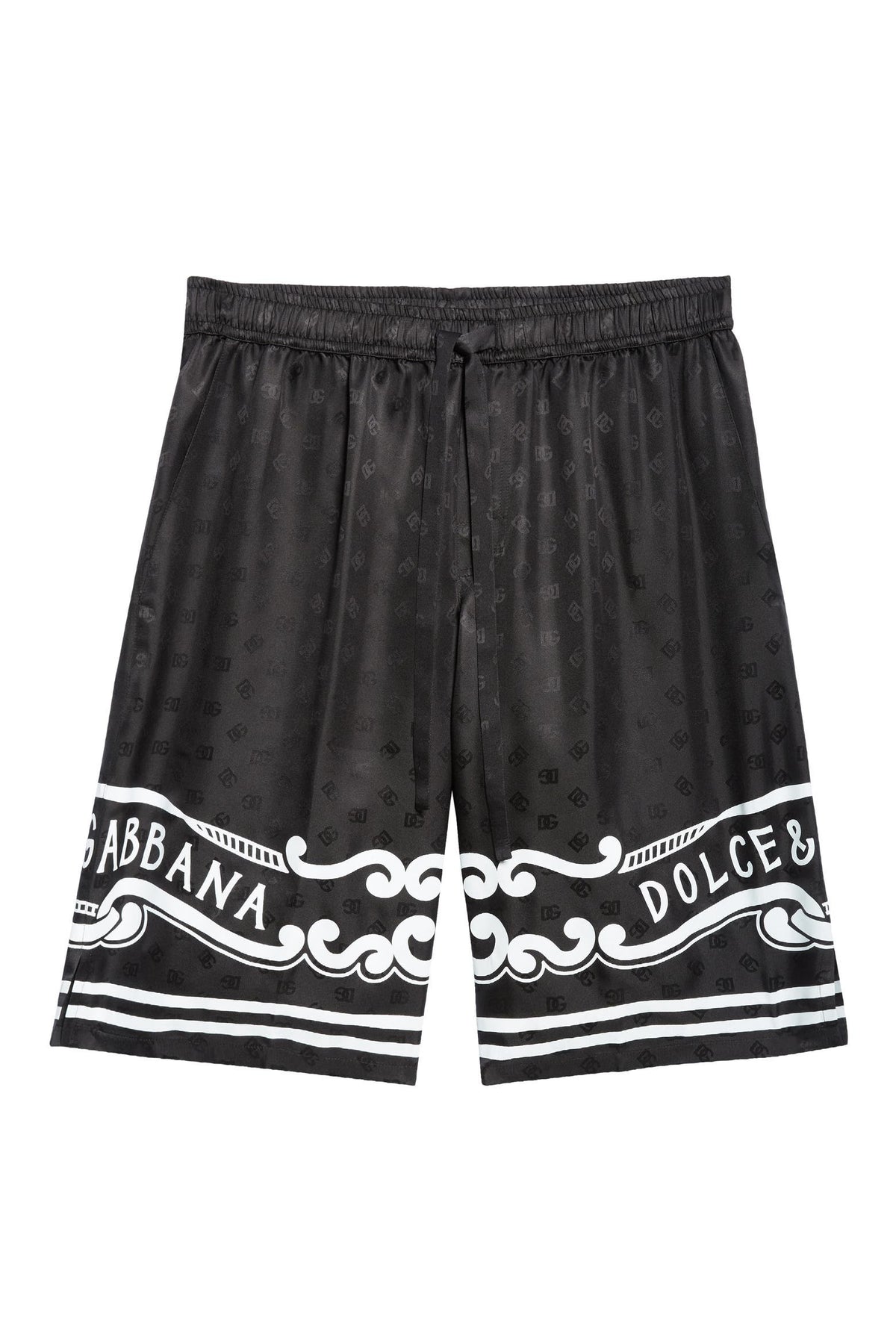 Logo Jacquard Bandana Print Silk Shorts