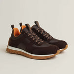 Urban Runner – Brown & Orange Suede Sneaker