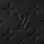 Monogram Embossed Leather Toiletry Pouch / Travel Case (All Black)