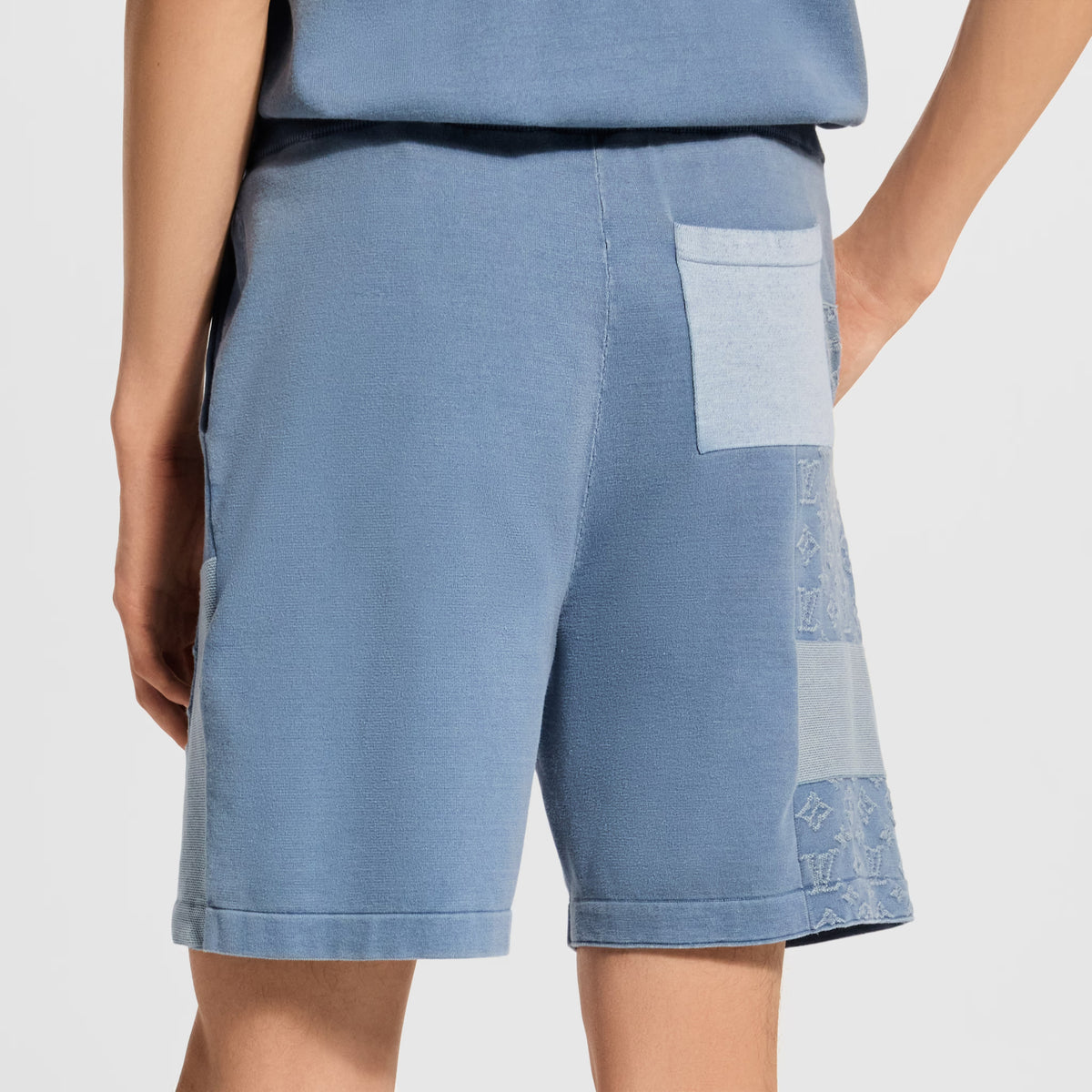 LV Knitted Patchwork Denim Shorts