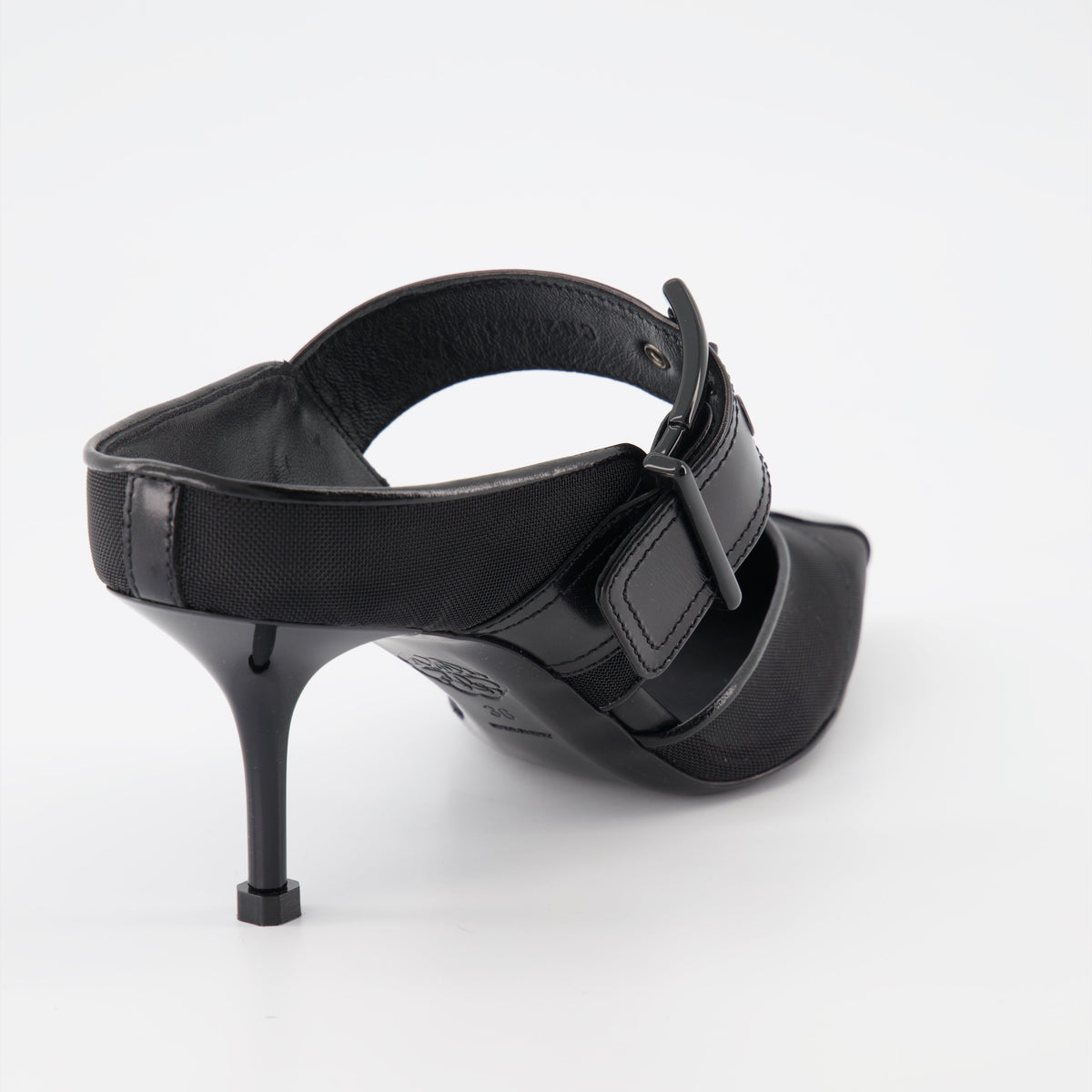 Punk buckle mules