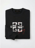 Black Distressed Logo Crewneck Sweatshirt
