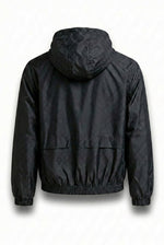GG Jacquard Hooded Windbreaker Jacket – Black