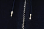 Signature Navy Zip-Up Hoodie with Monogram Lining