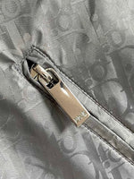 Oblique Grey Hooded Windbreaker with Signature Tape
