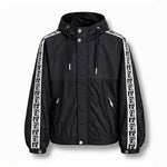 Oblique Hooded Windbreaker Jacket with Signature Sleeve Bands
