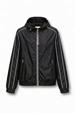 GG Monogram Hooded Zip Jacket – Black