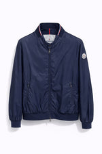 Classic Nylon Bomber Jacket – Navy Blue