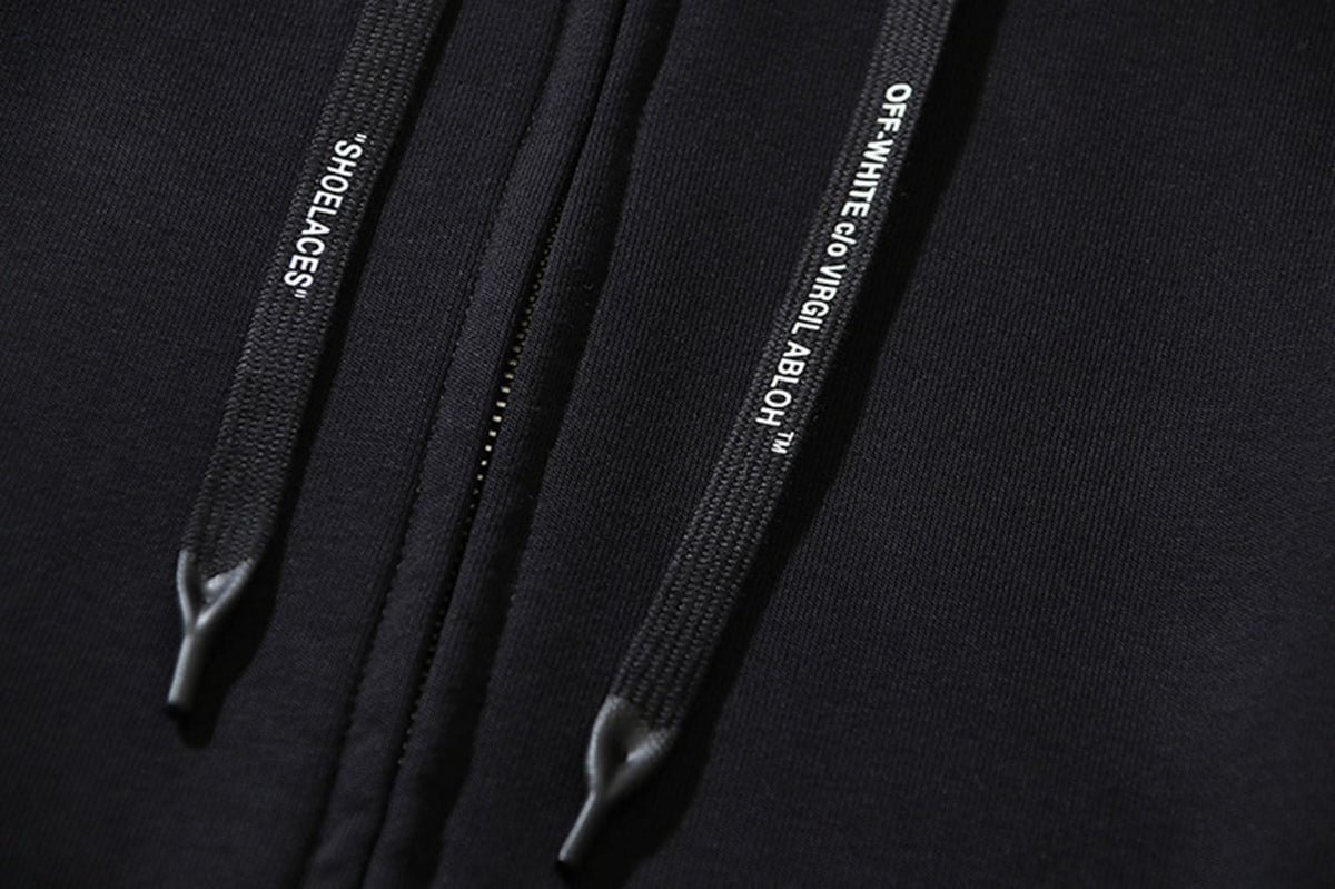 Arrows Graphic Zip Hoodie – Black