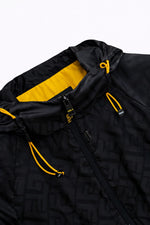 FF Monogram Hooded Windbreaker Jacket – Black & Yellow