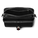 Web Detail Leather Crossbody Bag (Black)