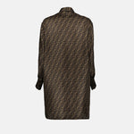 Monogram Silk Shirt Dress