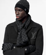Dark Grey Damier Beanie & Scarf Set