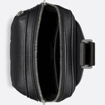 Oblique Embossed Leather Sling Bag (Black)