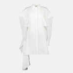 Sculptural Ruffle Shirt Dress