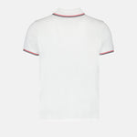Classic White Polo Shirt with Signature Tricolor Trim