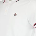 Classic White Polo Shirt with Signature Tricolor Trim