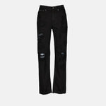 Distressed Black Slim-Fit Jeans