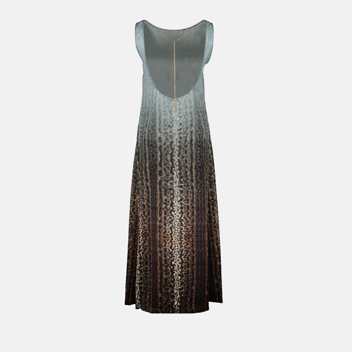 Gradient Animal-Print Maxi Dress