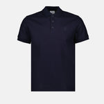 Navy Polo with Signature Check Placket
