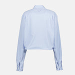 Light Blue Cropped Button Shirt