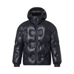 Black Embossed Hooded jacket