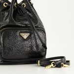 Patent Leather Bucket Bag (Black)