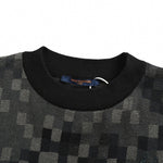 LV Pixelated Knit Crewneck Sweater – Black & Grey