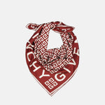 Monogram Border Scarf – Red & White