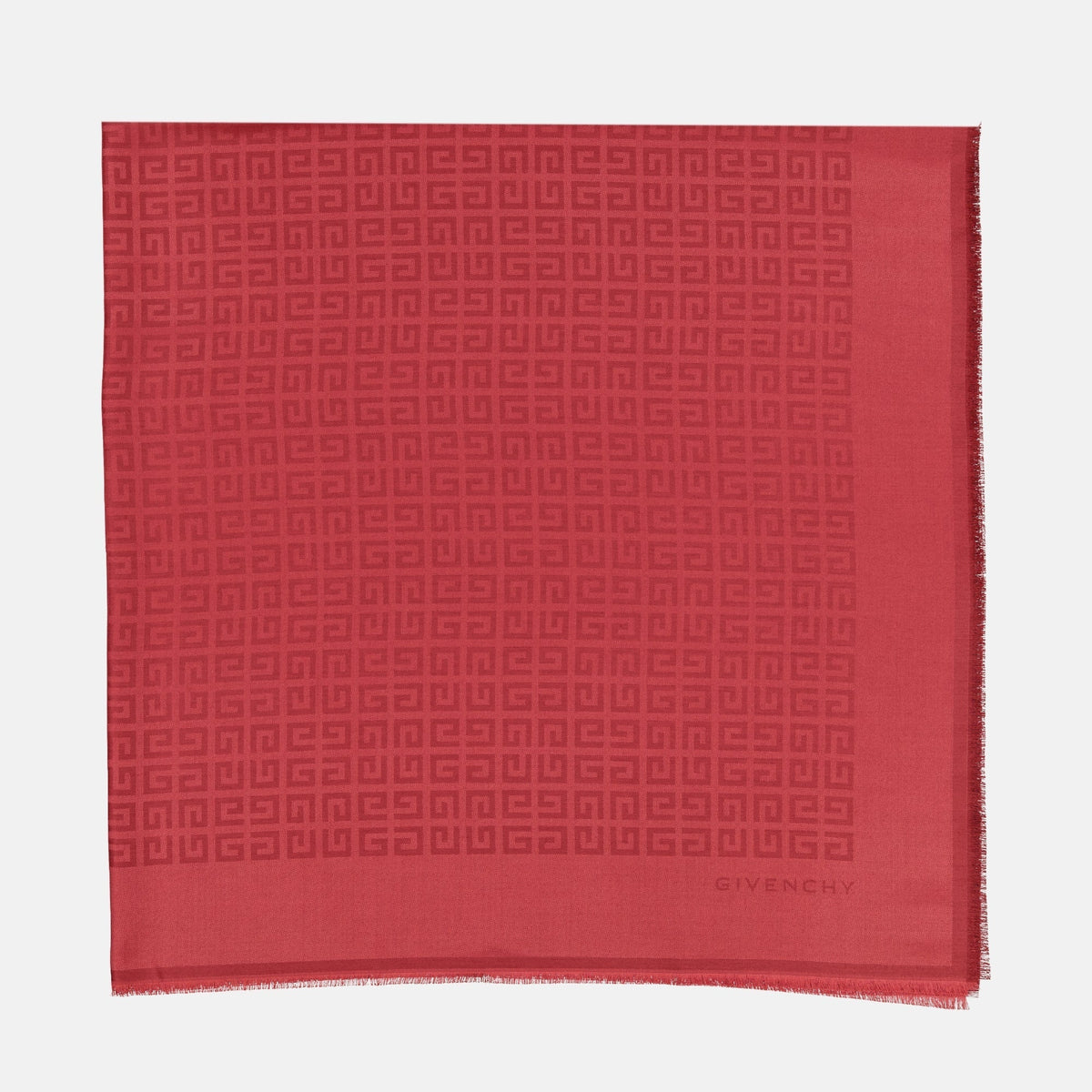 Monogram Tonal Scarf – Red