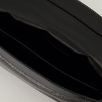 Black Patent Leather Shoulder Bag with Strap Detail