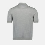 Prada Cashmere & Silk Knit Polo Shirt in Light Grey