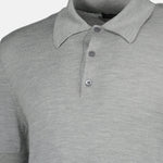Prada Cashmere & Silk Knit Polo Shirt in Light Grey