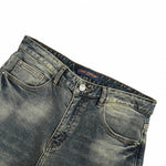 Faded Monogram Detail Slim-Fit Denim Jeans