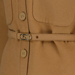 Camel Belted Overshirt Jacket