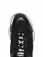 Black Triple S Leather Sneakers