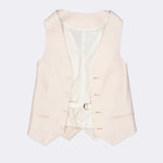 Ivory Draped Tailored Waistcoat