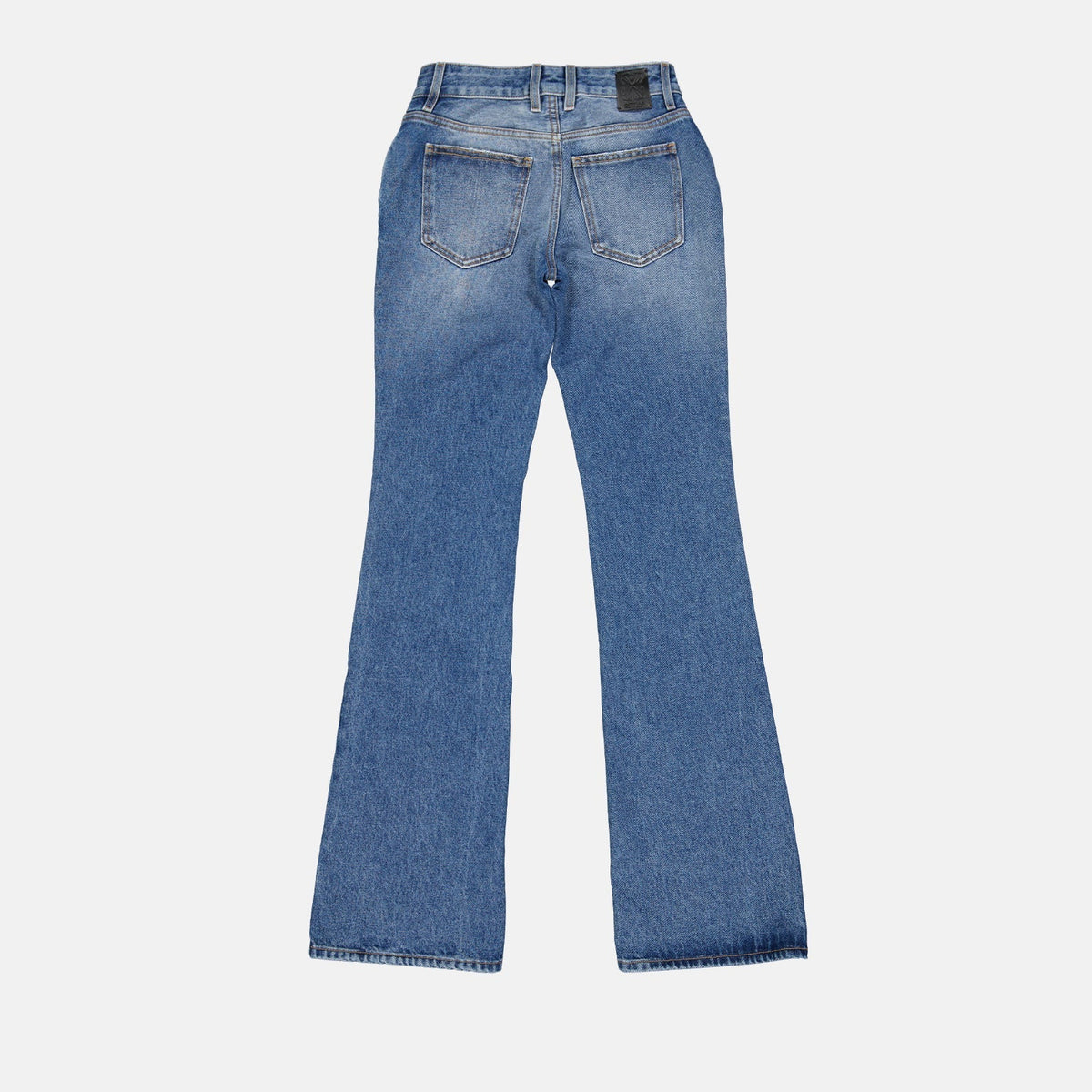 Vintage-Wash Flared Denim Jeans