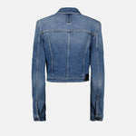 Harness-Detail Cropped Denim Jacket
