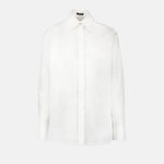 White Silk Button-Up Shirt