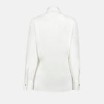 White Silk Button-Up Shirt