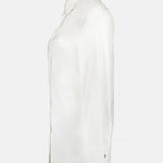 White Silk Button-Up Shirt