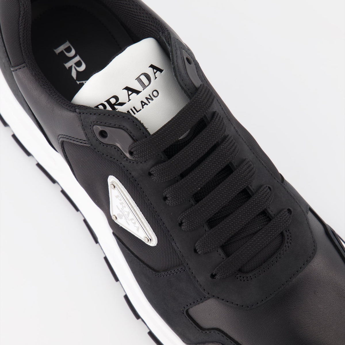 Leather and Re-Nylon Sneakers