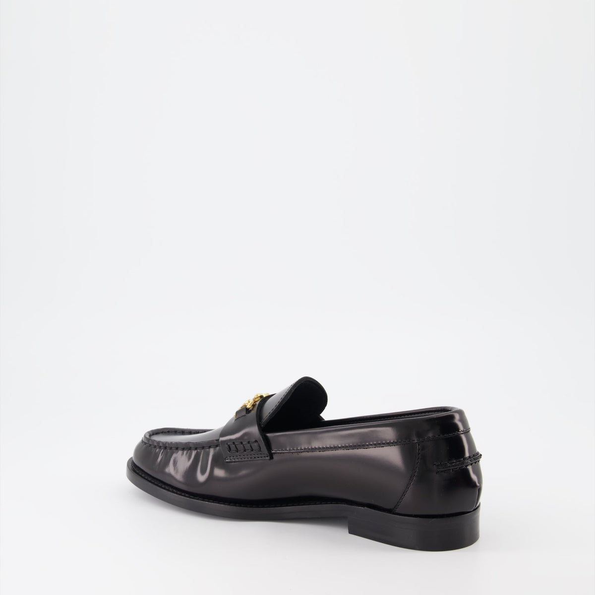Medusa Accent Leather Loafers