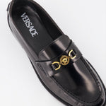 Medusa Accent Leather Loafers