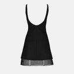 Structured Mini Dress with Sheer Hem