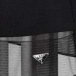 Structured Mini Dress with Sheer Hem